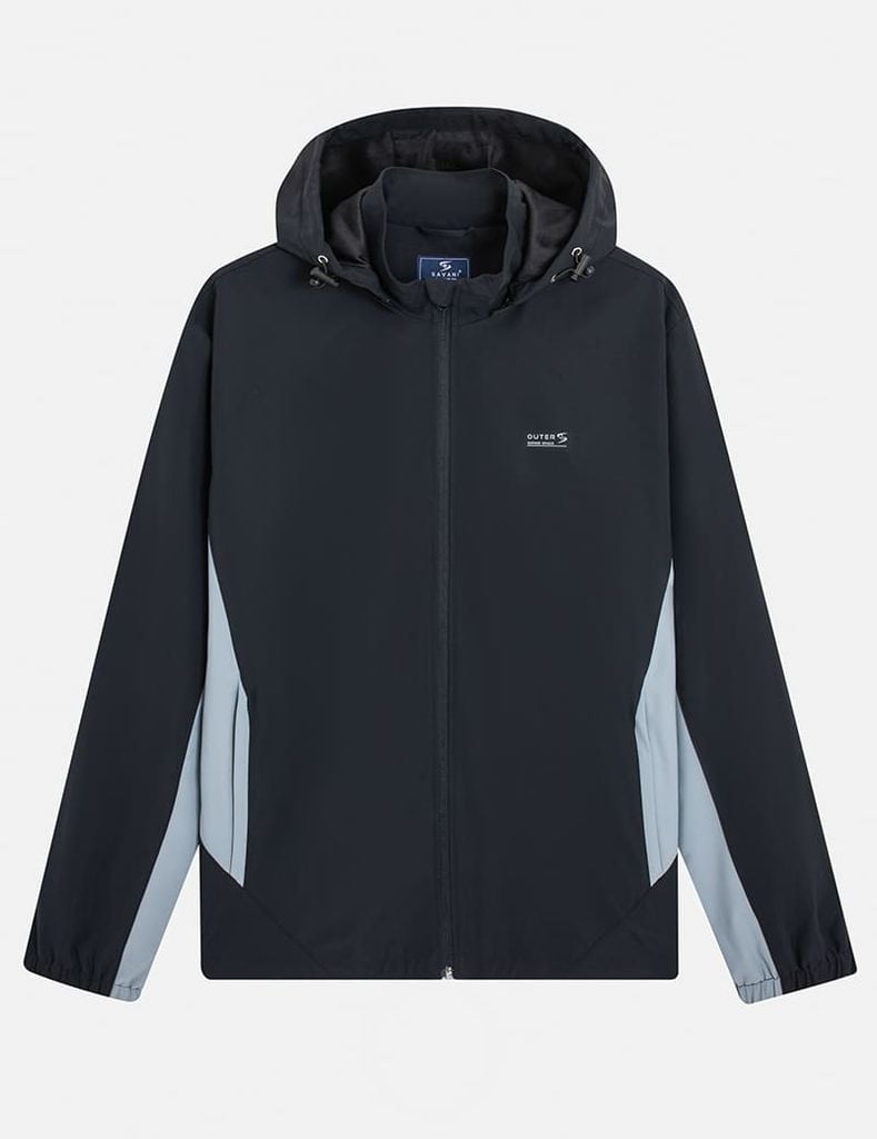 Áo khoác gió có mũ nam In logo trước ngực