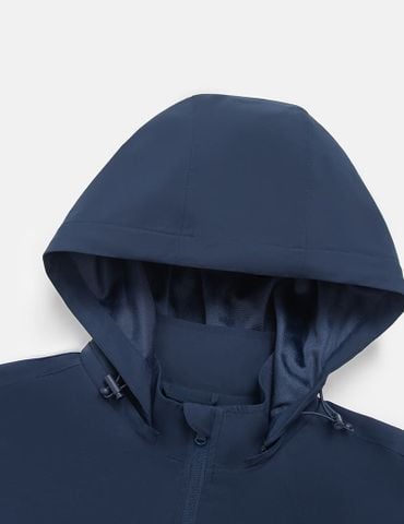 Áo khoác gió có mũ nam In logo trước ngực