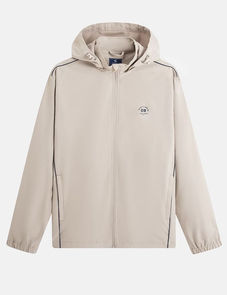 Áo gió có mũ nam hình in trước ngực