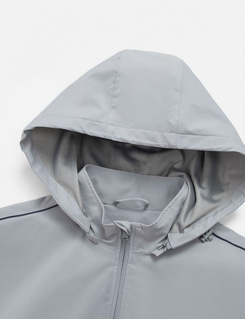 Áo gió có mũ nam hình in trước ngực