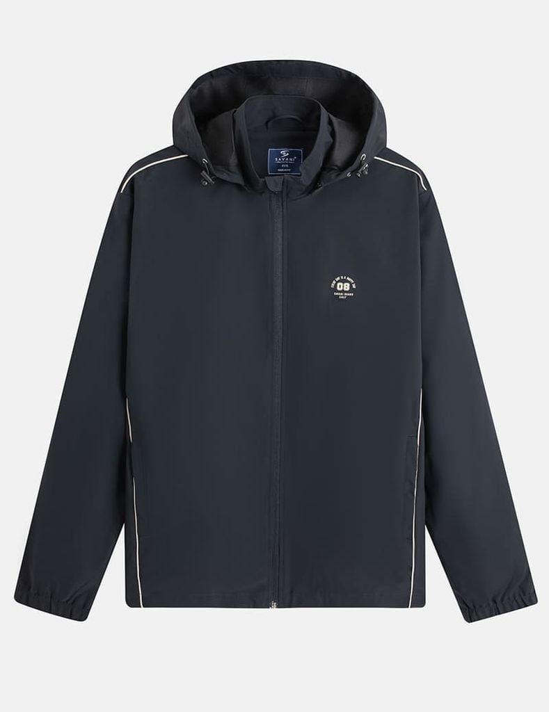 Áo gió có mũ nam hình in trước ngực