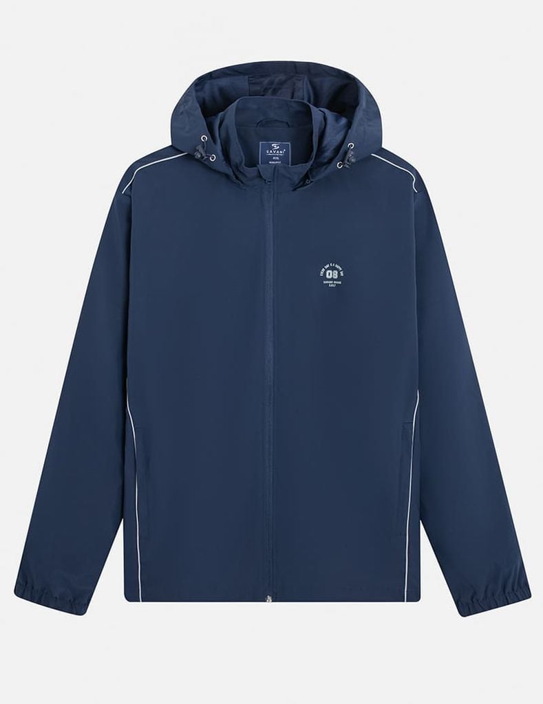 Áo gió có mũ nam hình in trước ngực