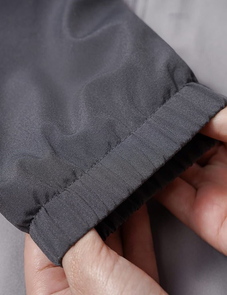 Áo gió có mũ nam phối tay thân in logo trước ngực