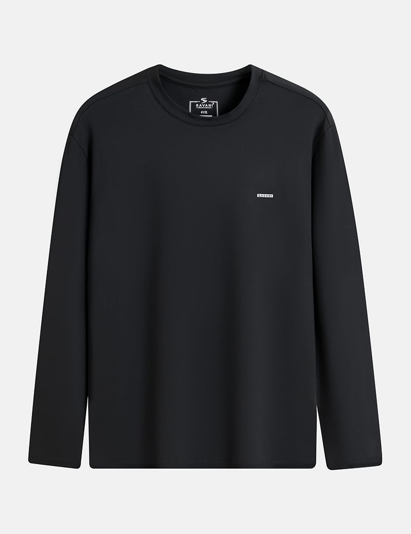 Áo giữ nhiệt cổ tròn nam logo ngực
