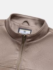 Áo khoác da lộn nam cổ dựng