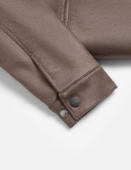 Áo khoác da lộn nam cổ dựng