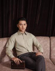 Sơ mi dài tay tà lượn có túi MLS460K4