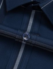 Áo sơ mi kẻ nam dài tay tà lượn không túi