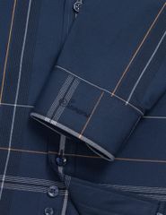 Áo sơ mi kẻ nam dài tay tà lượn không túi