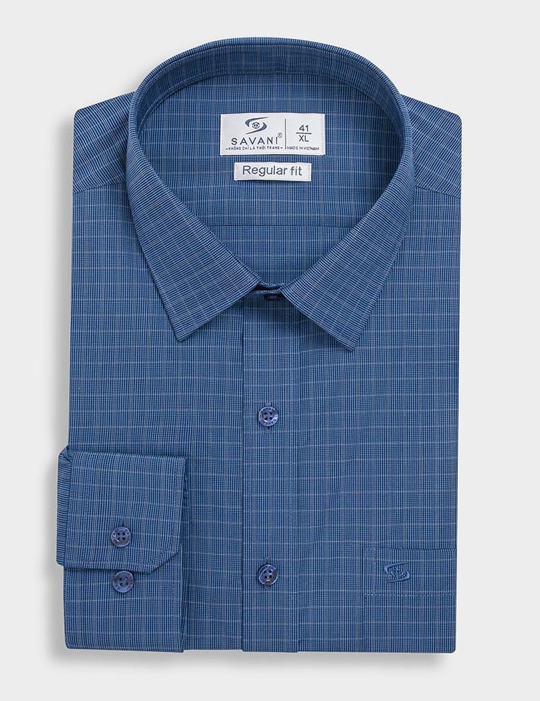 Áo sơ mi dài tay kẻ tà lượn có túi