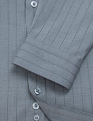 Áo sơ mi nam dài tay kẻ nhỏ tà lượn không túi