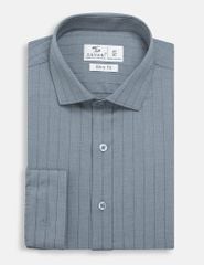 Áo sơ mi nam dài tay kẻ nhỏ tà lượn không túi