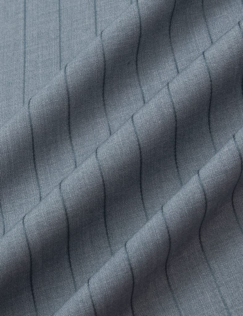 Áo sơ mi nam dài tay kẻ nhỏ tà lượn không túi