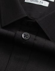 Áo sơ mi dài tay nam kẻ nhỏ tà lượn không túi