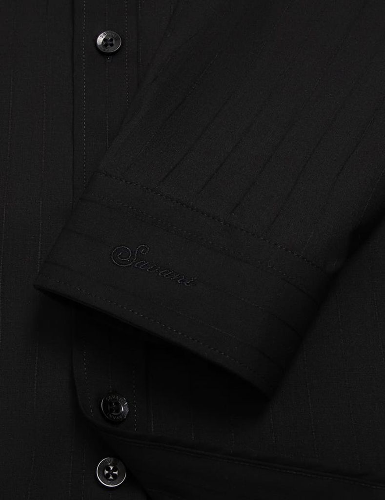 Áo sơ mi dài tay nam kẻ nhỏ tà lượn không túi