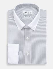 Áo sơ mi nam dài tay tà lượn không túi cổ phối màu