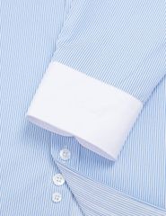 Áo sơ mi dài tay nam tà lượn không túi cổ phối màu