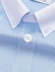 Áo sơ mi dài tay nam tà lượn không túi cổ phối màu