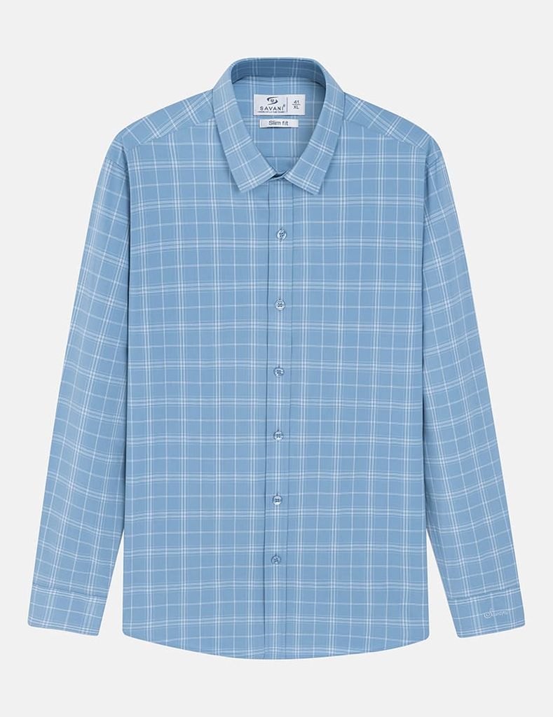 Áo sơ mi nam dài tay tà lượn không túi