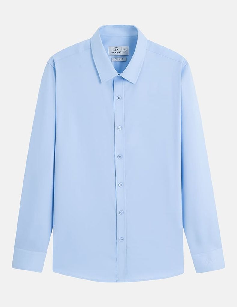 Áo sơ mi nam dài tay tà lượn không túi