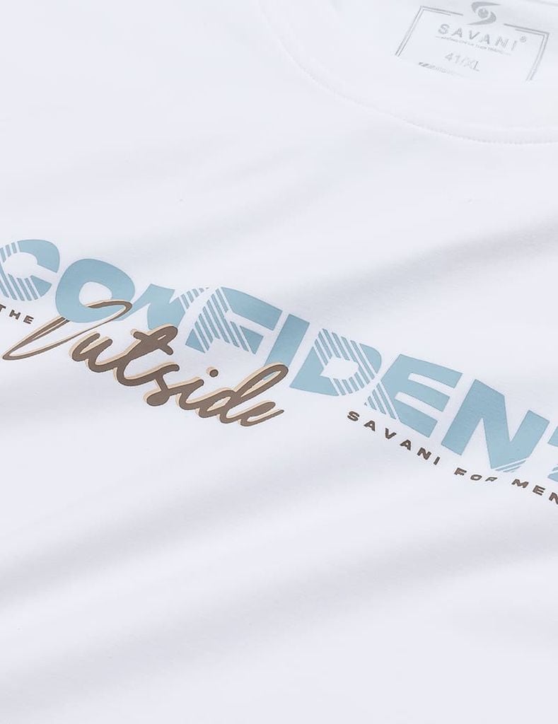 Áo thun dài tay nam cổ tròn hình in trước ngực