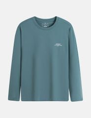 Áo thun dài tay nam cổ tròn hình in trước ngực