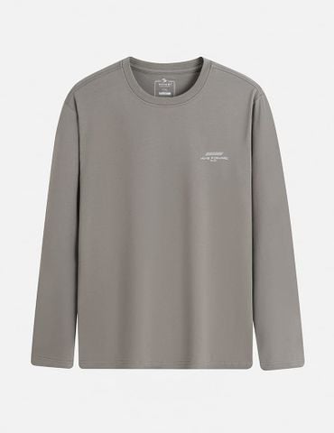 Áo thun dài tay nam cổ tròn hình in trước ngực