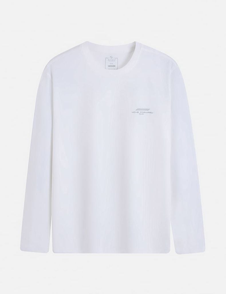 Áo thun dài tay nam cổ tròn hình in trước ngực