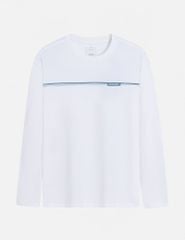 Áo thun dài tay cổ tròn nam hình in ngang ngực