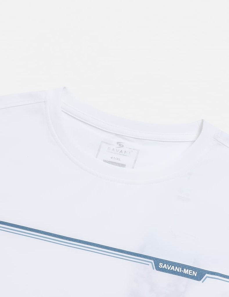 Áo thun dài tay cổ tròn nam hình in ngang ngực