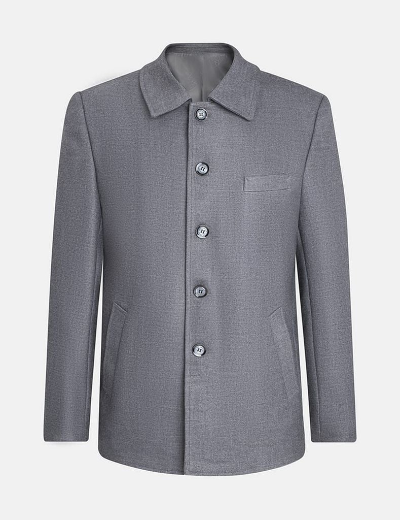 Áo măng tô ngắn nam cổ bẻ