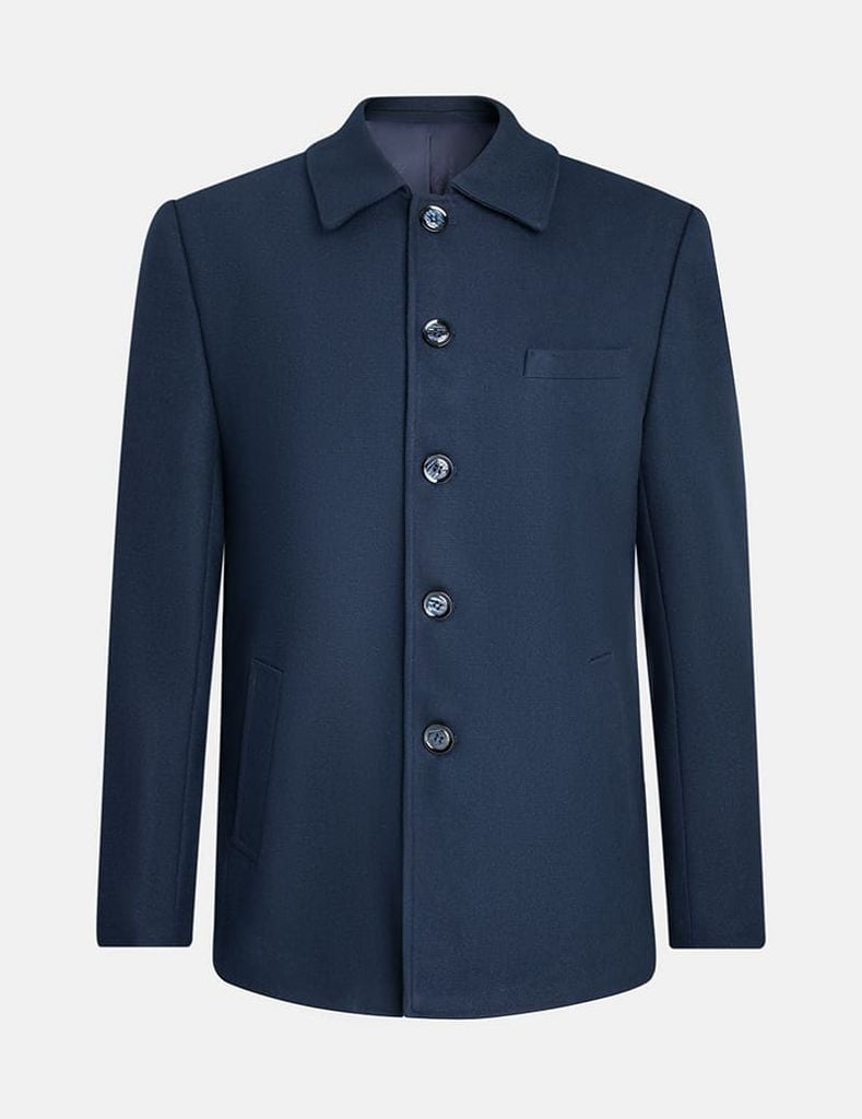 Áo măng tô ngắn nam cổ bẻ