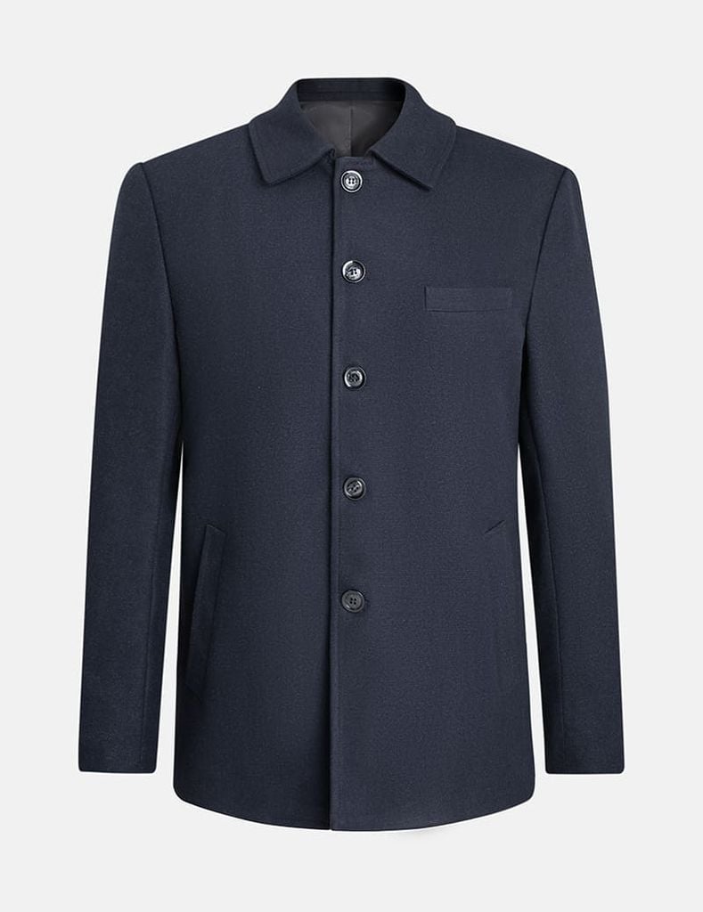 Áo măng tô ngắn nam cổ bẻ