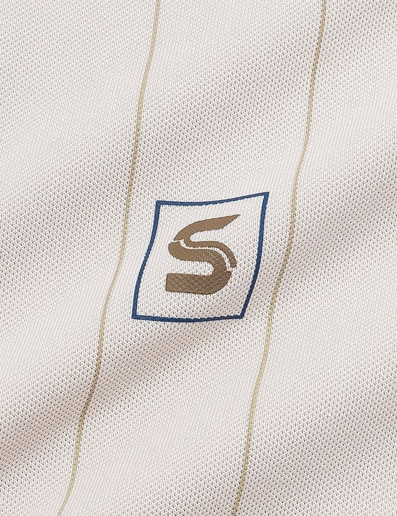 Áo polo ngắn tay nam kẻ sọc thêu logo trước ngực