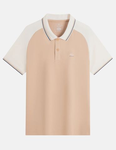 Áo polo nam phối tay hình in trước ngực