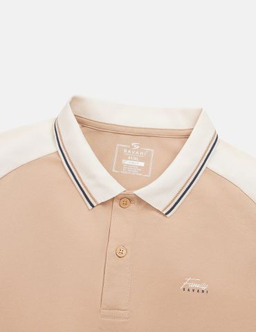 Áo polo nam phối tay hình in trước ngực