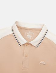 Áo polo nam phối tay hình in trước ngực