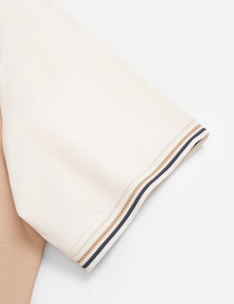 Áo polo nam phối tay hình in trước ngực