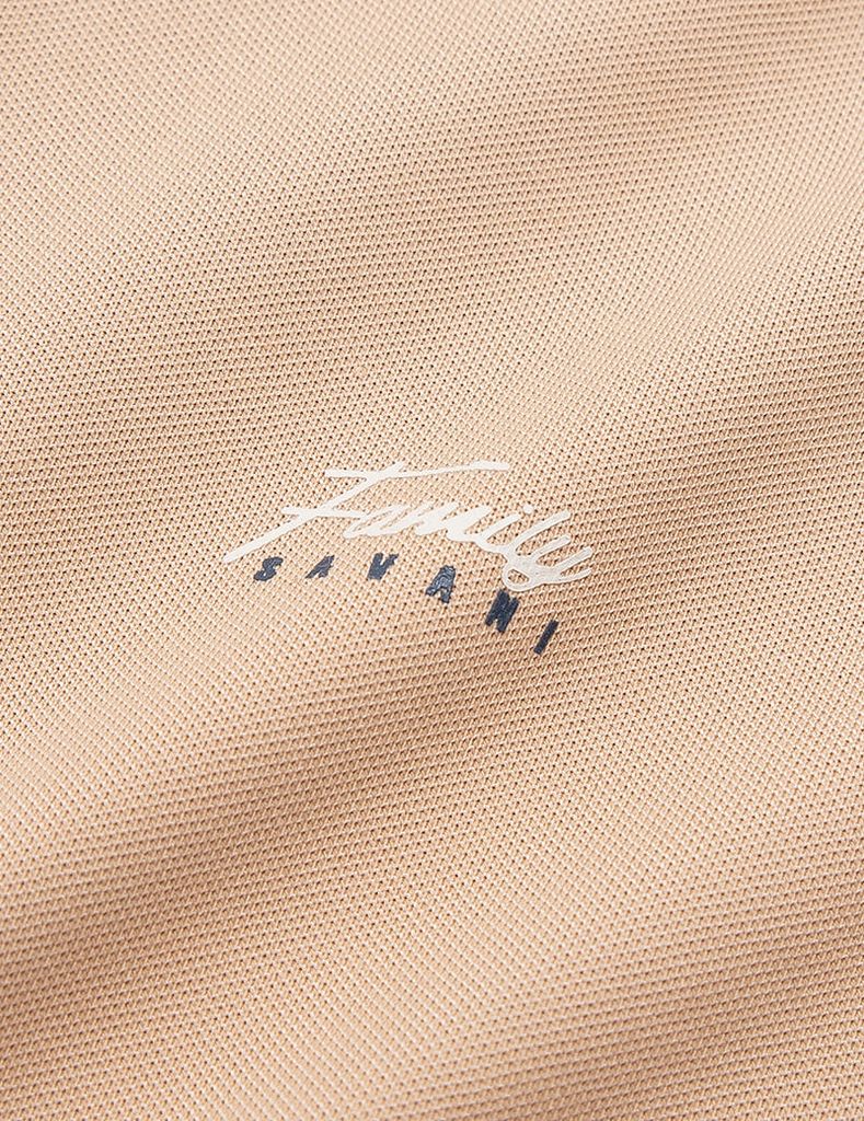 Áo polo nam phối tay hình in trước ngực