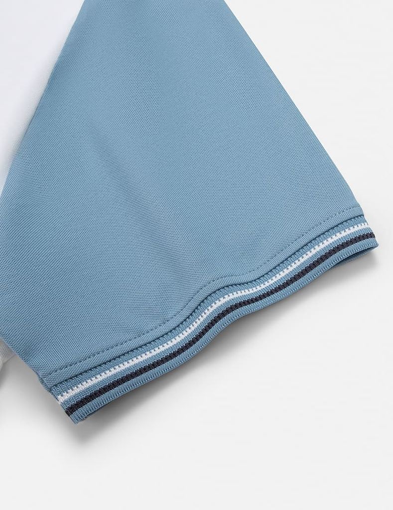 Áo polo nam phối tay hình in trước ngực