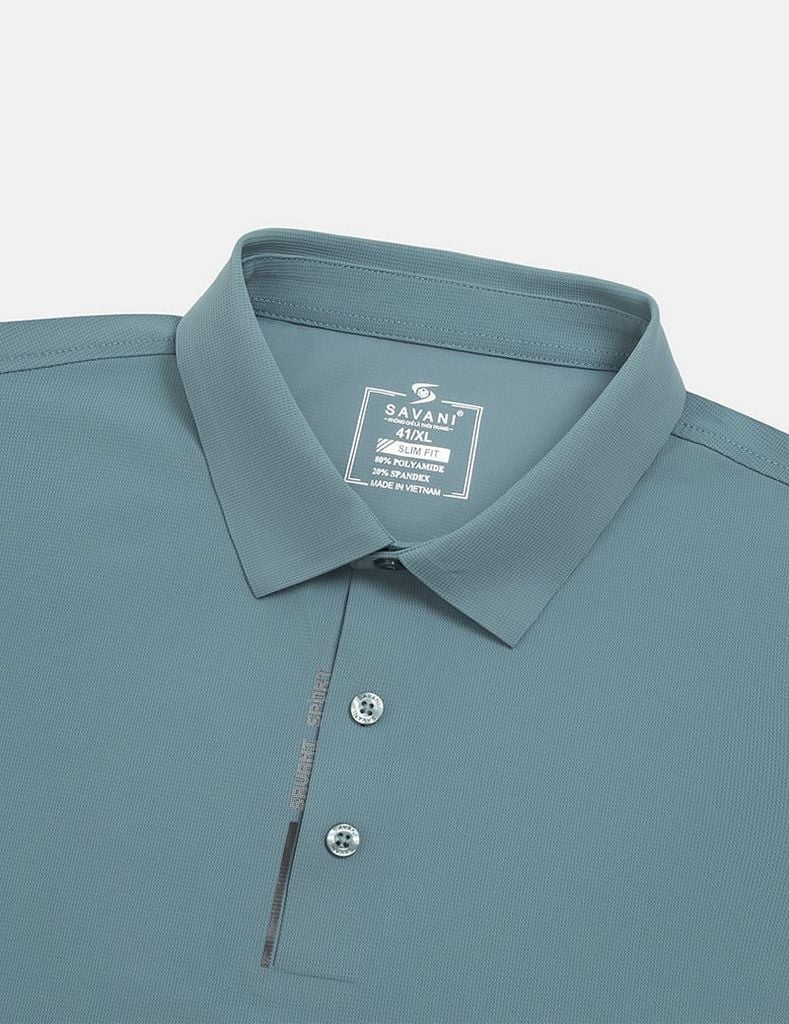 Áo polo ngắn tay nam dọc nẹp in cao su