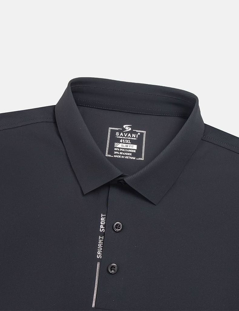 Áo polo ngắn tay nam dọc nẹp in cao su