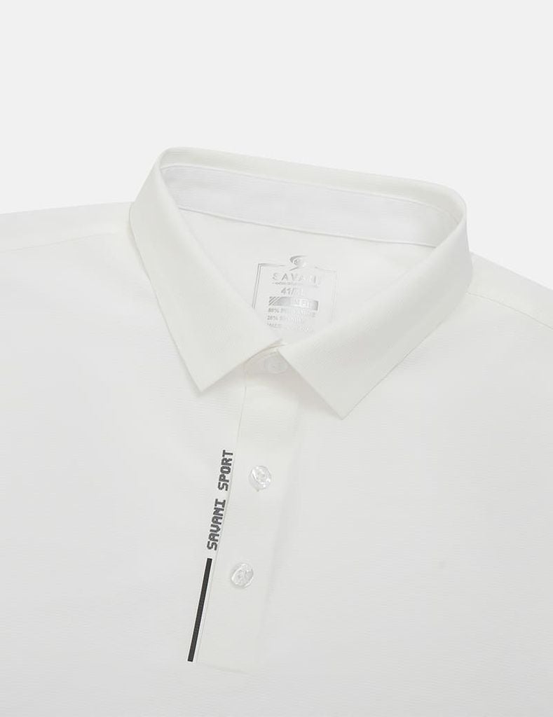 Áo polo ngắn tay nam dọc nẹp in cao su