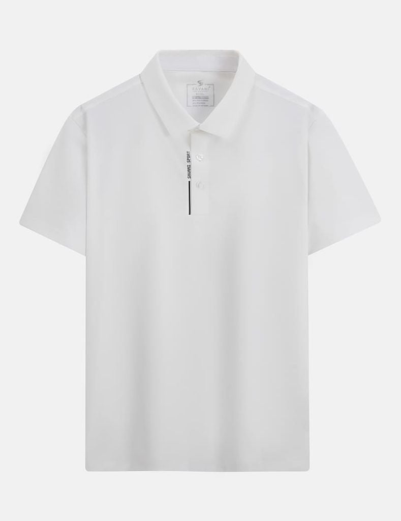 Áo polo ngắn tay nam dọc nẹp in cao su