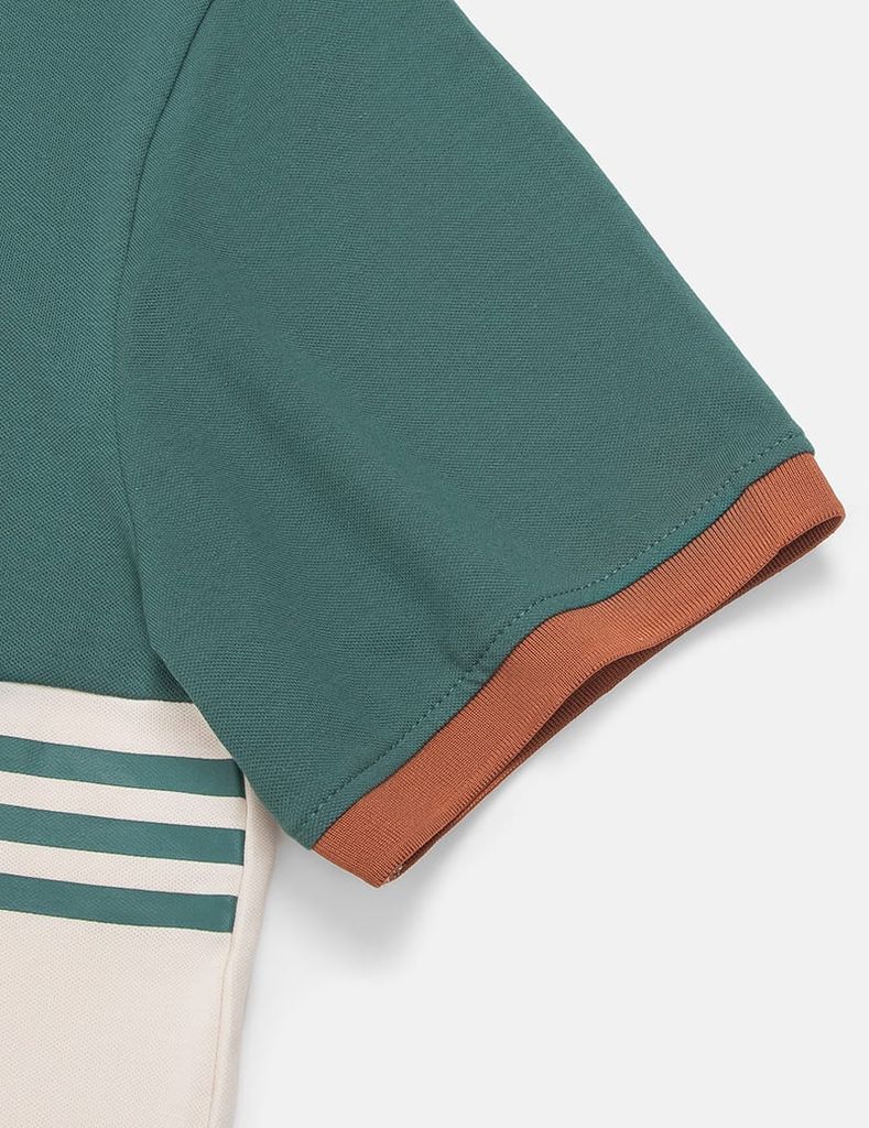 Áo polo ngắn tay nam thân phối màu hình thêu trước ngực