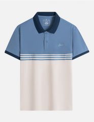 Áo polo ngắn tay nam thân phối màu hình thêu trước ngực