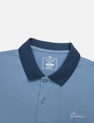 Áo polo ngắn tay nam thân phối màu hình thêu trước ngực