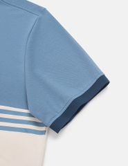 Áo polo ngắn tay nam thân phối màu hình thêu trước ngực