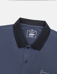 Áo polo ngắn tay nam thân phối màu hình thêu trước ngực