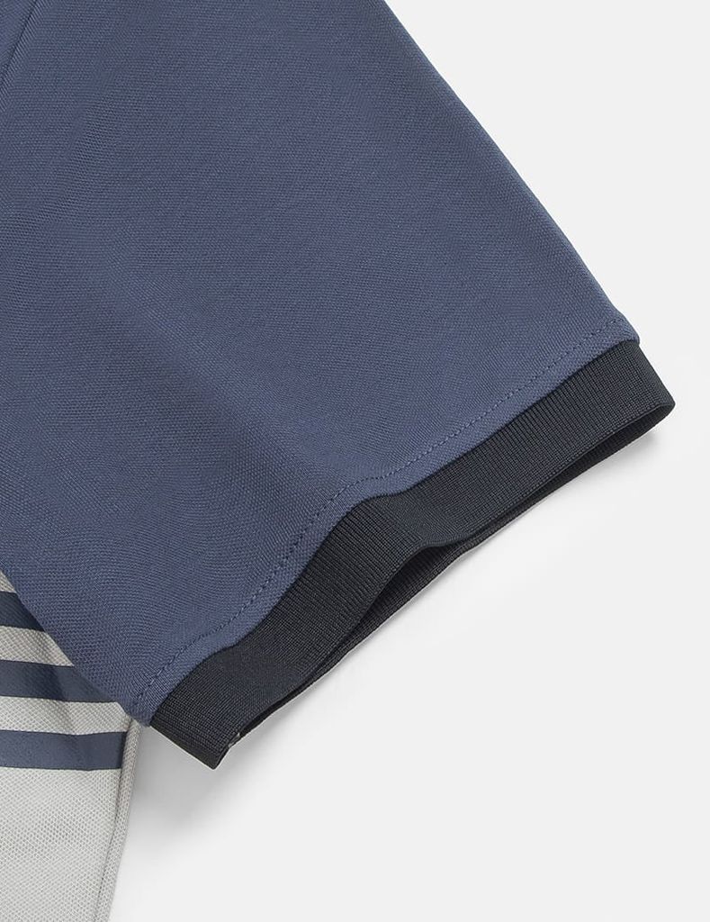 Áo polo ngắn tay nam thân phối màu hình thêu trước ngực